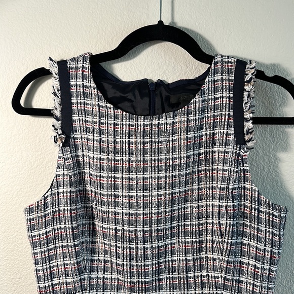 J. Crew Lightweight Tweed Sheath Dress (Red White Blue, G0951, Size 6) - Picture 3 of 8